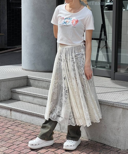 3.3 Field Trip （3.3フィールドトリップ）の「3.3 Field Trip／レースロングスカート（スカート・レディース・ホワイト/クリーム・FREE）」の5枚目の写真