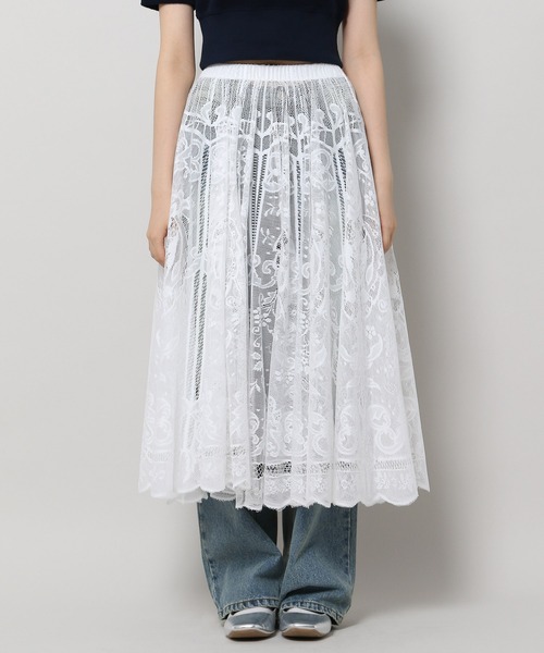 3.3 Field Trip （3.3フィールドトリップ）の「3.3 Field Trip／レースロングスカート（スカート・レディース・ホワイト/クリーム・FREE）」の13枚目の写真