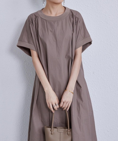 MAISON DE THERESE（メゾン ド テレーズ）の「フレンチ袖ビッグシルエットロングワンピース（ワンピース・レディース・ブラック/モカ/ネイビー/ホワイト・FREE）」の3枚目の写真