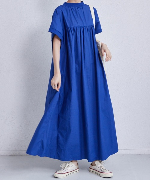 MAISON DE THERESE（メゾン ド テレーズ）の「フレンチ袖ビッグシルエットロングワンピース（ワンピース・レディース・ブラック/モカ/ネイビー/ホワイト・FREE）」の12枚目の写真