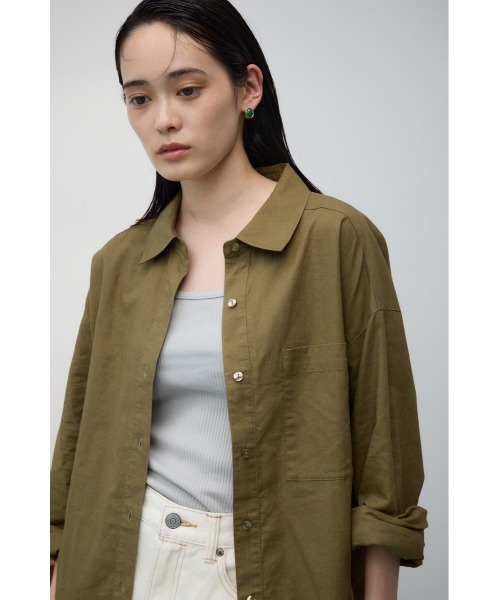 AZUL by moussy(アズールバイマウジー)の「コットンリネンバックデザインシャツ(シャツ/ブラウス・レディース・ブラック/カーキ/アイボリー・FREE)」の15枚目の写真