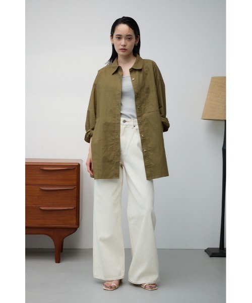 AZUL by moussy(アズールバイマウジー)の「コットンリネンバックデザインシャツ(シャツ/ブラウス・レディース・ブラック/カーキ/アイボリー・FREE)」の13枚目の写真