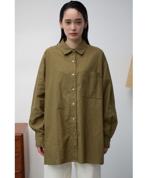 AZUL by moussy(アズールバイマウジー)の「コットンリネンバックデザインシャツ(シャツ/ブラウス・レディース・ブラック/カーキ/アイボリー・FREE)」の12枚目の写真