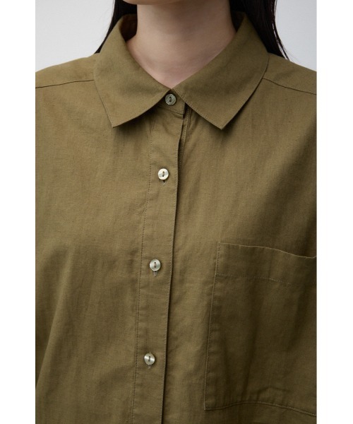 AZUL by moussy(アズールバイマウジー)の「コットンリネンバックデザインシャツ(シャツ/ブラウス・レディース・ブラック/カーキ/アイボリー・FREE)」の8枚目の写真