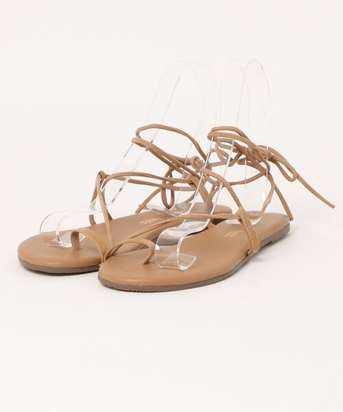 TKEES(ティキーズ)の「【Tkees】サンダル 編み上げ JO LEATHER(サンダル・レディース・ピンク/ブラウン・US6/US7/US8/US5)」の2枚目の写真