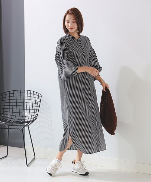 B:MING by BEAMS（ビーミングバイビームス）の「バンドカラー ワンピース（S～M）（シャツワンピース・レディース・サックスブルー/オフホワイト/その他1/その他・SMALL/MEDIUM）」の8枚目の写真