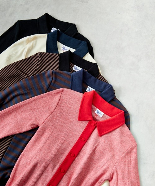 MILLER（ミラー）の「[MILLER/ミラー] 別注 パネルリブ ポロカーディガン（カーディガン/ボレロ・レディース・アイボリー/ブラック/チョコ/ブラウン/レッド・F）」の11枚目の写真