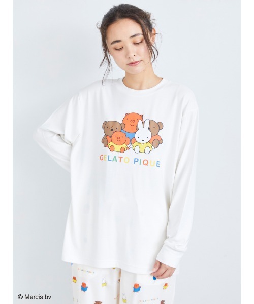 gelato pique（ジェラートピケ）の「【Dick Bruna】【UNISEX】ワンポイントロンＴ（ルームウェア/パジャマ・レディース・オフホワイト・S-M/M-L）」の3枚目の写真