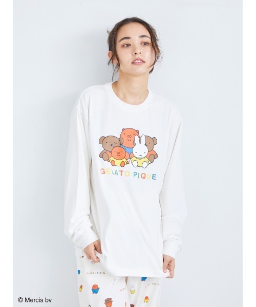 gelato pique（ジェラートピケ）の「【Dick Bruna】【UNISEX】ワンポイントロンＴ（ルームウェア/パジャマ・レディース・オフホワイト・S-M/M-L）」の4枚目の写真