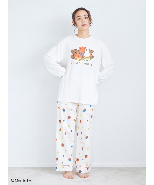 gelato pique（ジェラートピケ）の「【Dick Bruna】【UNISEX】ワンポイントロンＴ（ルームウェア/パジャマ・レディース・オフホワイト・S-M/M-L）」の5枚目の写真