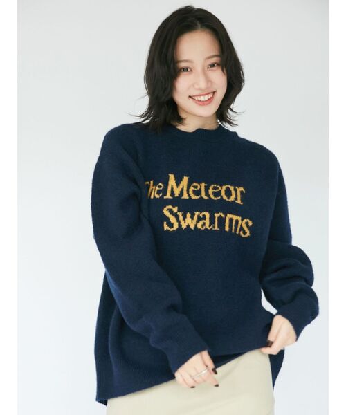 Ungrid(アングリッド)の「【WEB限定】ロゴルーズニット(ニット/セーター・レディース・ネイビー/チャコールグレー/アイボリー/ピンク・FREE)」の5枚目の写真