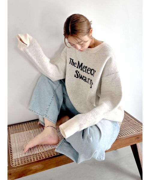 Ungrid(アングリッド)の「【WEB限定】ロゴルーズニット(ニット/セーター・レディース・ネイビー/チャコールグレー/アイボリー/ピンク・FREE)」の22枚目の写真