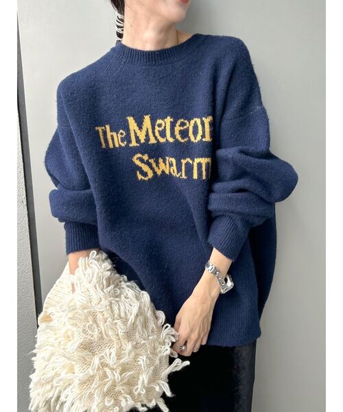 Ungrid(アングリッド)の「【WEB限定】ロゴルーズニット(ニット/セーター・レディース・ネイビー/チャコールグレー/アイボリー/ピンク・FREE)」の3枚目の写真