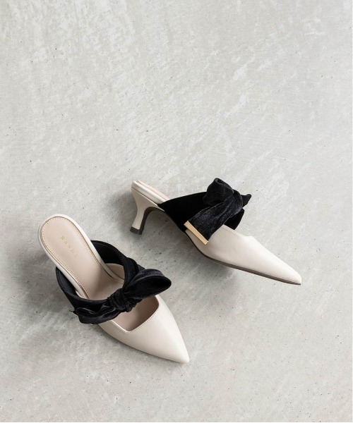 RANDA（ランダ）の「ベロアリボンミュールパンプス（パンプス・レディース・アイボリー/グレー系その他4/ブラック・LL/S/L/M）」の11枚目の写真