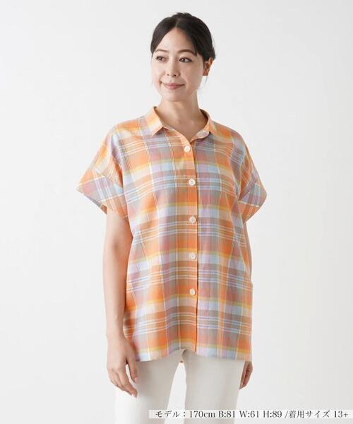 チェックブラウス【Leilian WHITE LABEL】