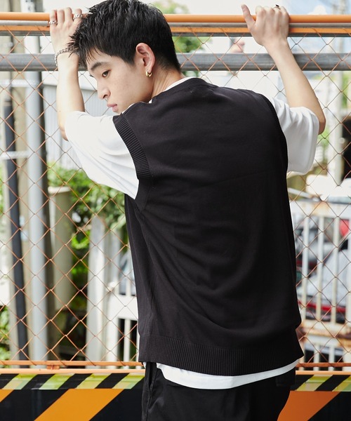 WEGO（ウィゴー）の「WEGO/アンサンブルゲームロゴニットベスト（アンサンブル・メンズ・ネイビー/ブラック・MEDIUM/LARGE）」の5枚目の写真