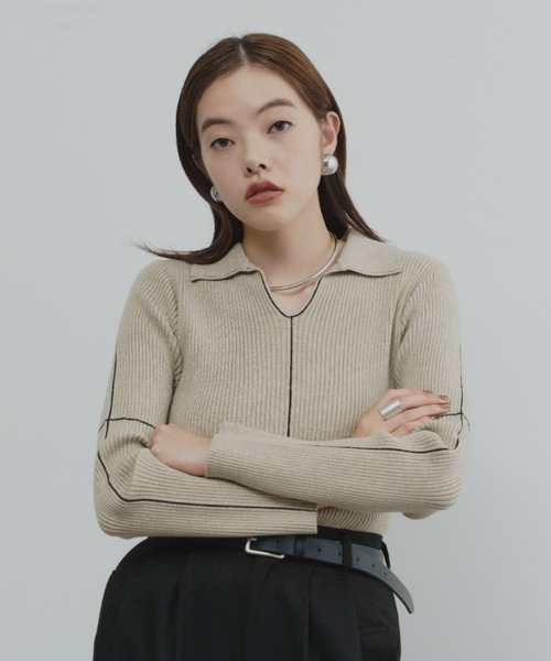 d*7様 ブルマリン　リアルファー襟ニット d*7様 ブルマリン リアルファー襟ニット d*7様 ブルマリン