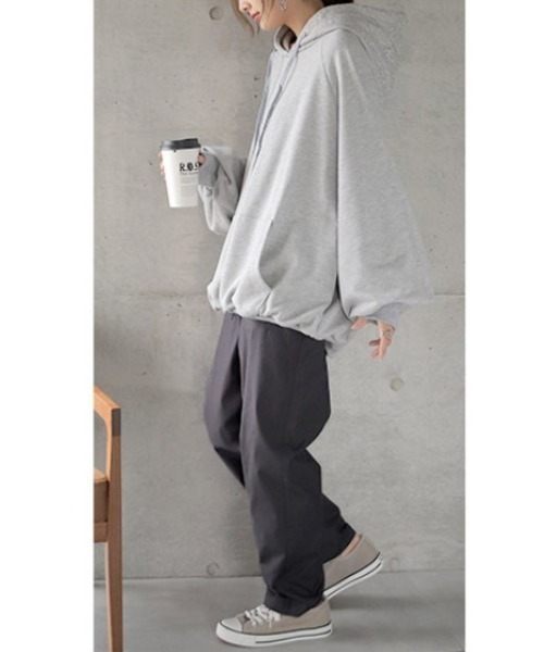 HUG.U(ハグユー)の「ほどゆるカーゴパンツ(チノパンツ・レディース・ベージュ/ダークグレー/サンドベージュ/ブラック/カーキ・M/L/XL)」の11枚目の写真
