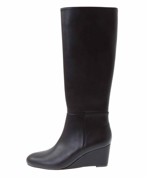 31 Sons de mode（トランテアン　ソン　ドゥ　モード）の「ウエッジヒールロングブーツ（ブーツ・レディース・ダークブラウン/ブラック・S/M/L）」の6枚目の写真