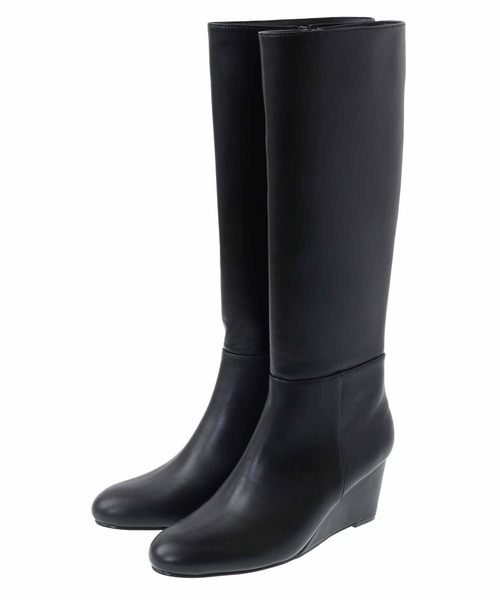 31 Sons de mode（トランテアン　ソン　ドゥ　モード）の「ウエッジヒールロングブーツ（ブーツ・レディース・ダークブラウン/ブラック・S/M/L）」の16枚目の写真