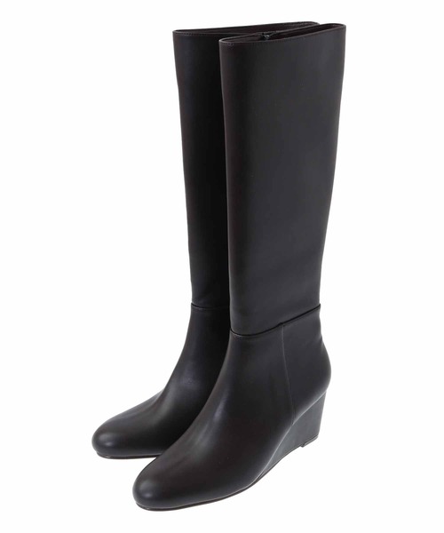 31 Sons de mode（トランテアン　ソン　ドゥ　モード）の「ウエッジヒールロングブーツ（ブーツ・レディース・ダークブラウン/ブラック・S/M/L）」の17枚目の写真