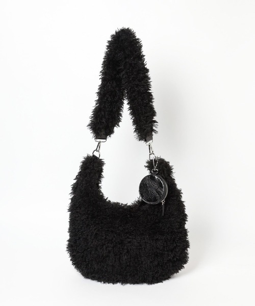 HARE（ハレ）の「ファーBIGショルダーバッグ(HARE)（ショルダーバッグ・レディース・ブラック/グレー・FREE）」の6枚目の写真