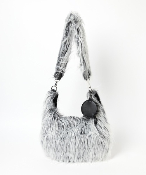 HARE（ハレ）の「ファーBIGショルダーバッグ(HARE)（ショルダーバッグ・レディース・ブラック/グレー・FREE）」の7枚目の写真