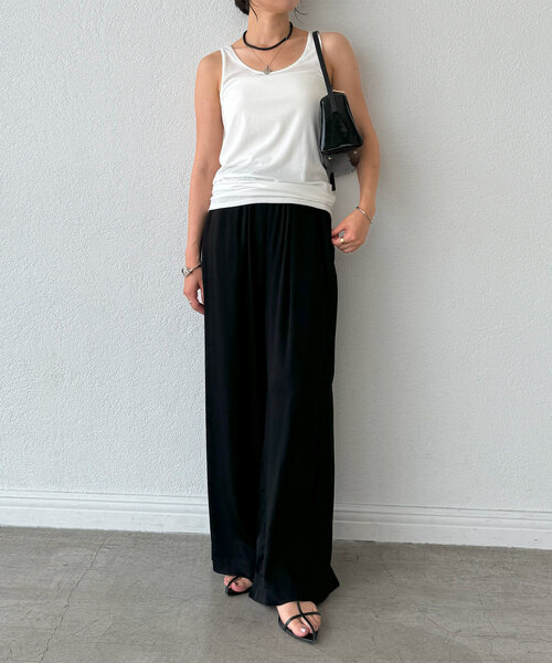 RIVE DROITE（リヴドロワ）の「【MYSELFbyRD（マイセルフバイリヴドロワ）】baseTANK（タンクトップ・レディース・オフホワイト/ブラック/ブラウン・FREE）」の6枚目の写真