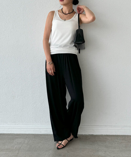 RIVE DROITE（リヴドロワ）の「【MYSELFbyRD（マイセルフバイリヴドロワ）】baseTANK（タンクトップ・レディース・オフホワイト/ブラック/ブラウン・FREE）」の16枚目の写真