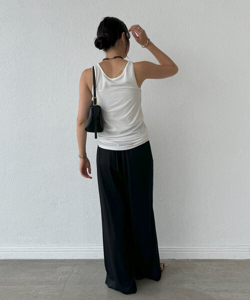 RIVE DROITE（リヴドロワ）の「【MYSELFbyRD（マイセルフバイリヴドロワ）】baseTANK（タンクトップ・レディース・オフホワイト/ブラック/ブラウン・FREE）」の18枚目の写真