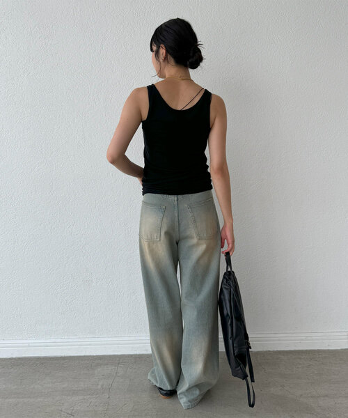 RIVE DROITE（リヴドロワ）の「【MYSELFbyRD（マイセルフバイリヴドロワ）】baseTANK（タンクトップ・レディース・オフホワイト/ブラック/ブラウン・FREE）」の8枚目の写真