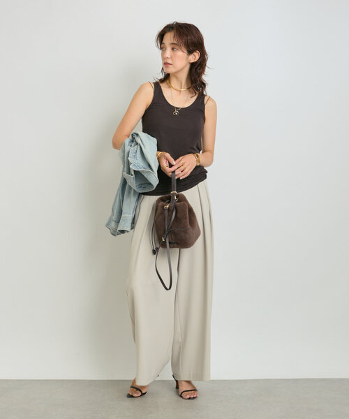 RIVE DROITE（リヴドロワ）の「【MYSELFbyRD（マイセルフバイリヴドロワ）】baseTANK（タンクトップ・レディース・オフホワイト/ブラック/ブラウン・FREE）」の15枚目の写真