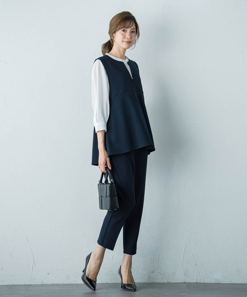 ketty(ケティ)の「ハイストレッチジョーゼットパールジレ≪手洗い可能≫(ベスト・レディース・ネイビー/ブラウン/チャコールグレー/ブラック・M)」の5枚目の写真