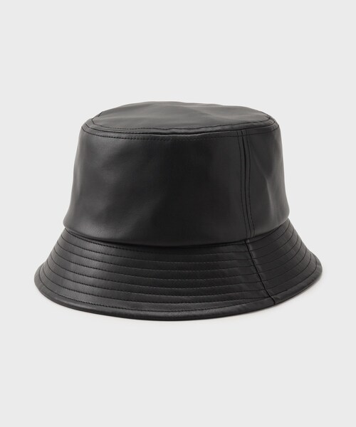 THE SHOP TK （ザ ショップ ティーケー ）の「◆合皮バケハ（ハット・レディース・アイボリー/ブラック・00）」の2枚目の写真