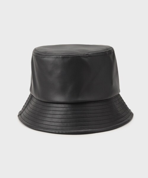 THE SHOP TK （ザ ショップ ティーケー ）の「◆合皮バケハ（ハット・レディース・アイボリー/ブラック・00）」の4枚目の写真