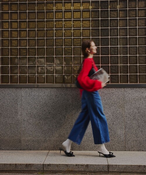 FREAK'S STORE（フリークスストア）の「FREAK’S STORE/フリークスストア The Yarn. Daisy baggy denim/デイジー バギーデニム/ワイドデニム（デニムパンツ・レディース・ブラック/ブルー・SMALL/MEDIUM）」の5枚目の写真
