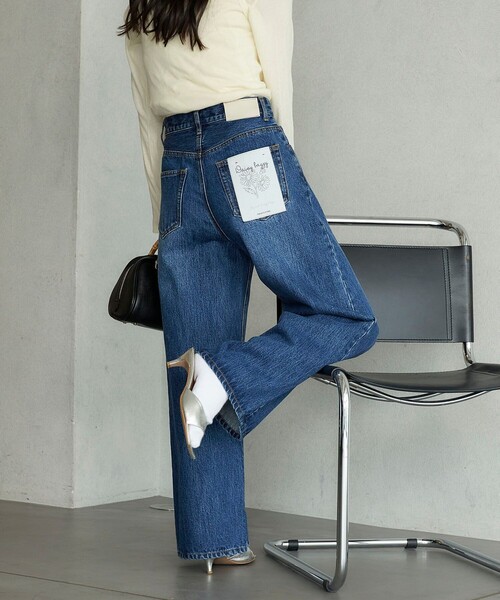 FREAK'S STORE（フリークスストア）の「FREAK’S STORE/フリークスストア The Yarn. Daisy baggy denim/デイジー バギーデニム/ワイドデニム（デニムパンツ・レディース・ブラック/ブルー・SMALL/MEDIUM）」の9枚目の写真
