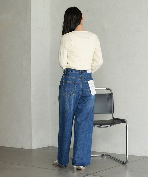FREAK'S STORE（フリークスストア）の「FREAK’S STORE/フリークスストア The Yarn. Daisy baggy denim/デイジー バギーデニム/ワイドデニム（デニムパンツ・レディース・ブラック/ブルー・SMALL/MEDIUM）」の12枚目の写真
