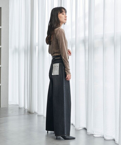FREAK'S STORE（フリークスストア）の「FREAK’S STORE/フリークスストア The Yarn. Daisy baggy denim/デイジー バギーデニム/ワイドデニム（デニムパンツ・レディース・ブラック/ブルー・SMALL/MEDIUM）」の18枚目の写真