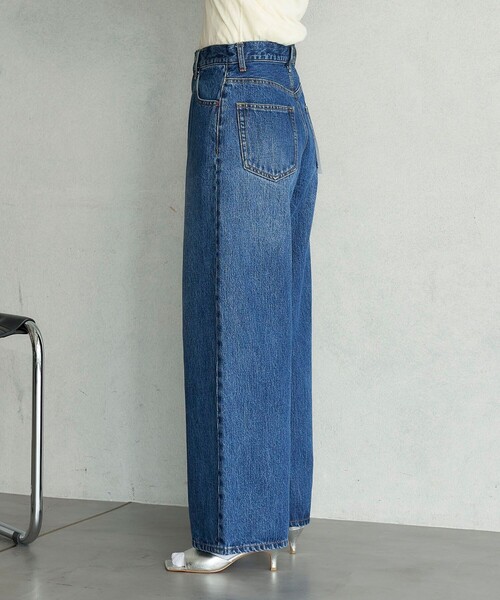 FREAK'S STORE（フリークスストア）の「FREAK’S STORE/フリークスストア The Yarn. Daisy baggy denim/デイジー バギーデニム/ワイドデニム（デニムパンツ・レディース・ブラック/ブルー・SMALL/MEDIUM）」の20枚目の写真