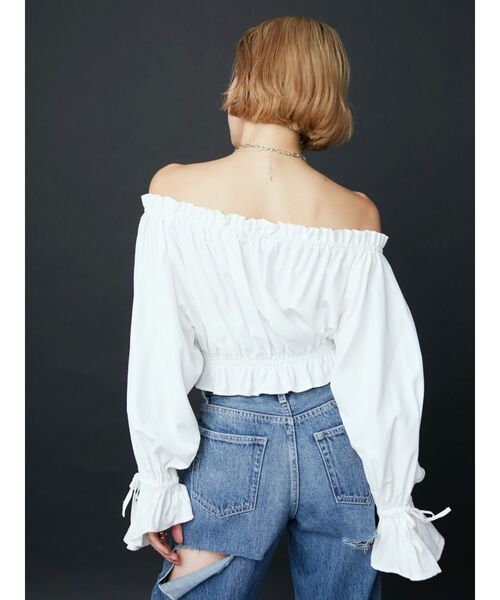EVRIS（エヴリス）の「コットンオフショルブラウス（シャツ/ブラウス・レディース・ホワイト/ブラウン/ブラック・FREE）」の5枚目の写真