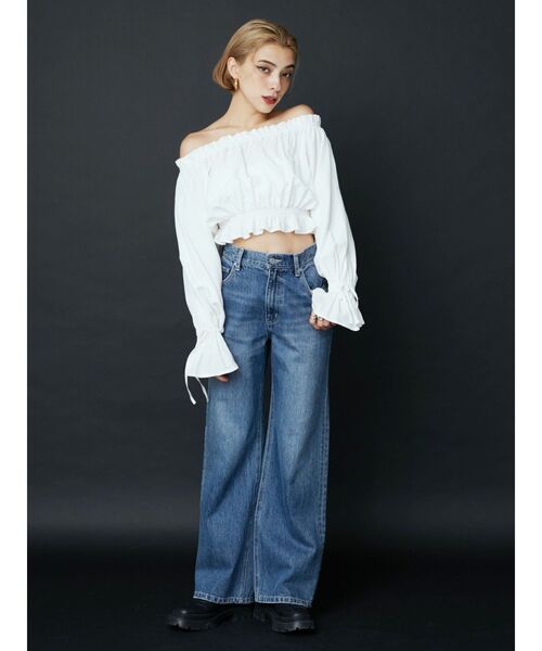 EVRIS（エヴリス）の「コットンオフショルブラウス（シャツ/ブラウス・レディース・ホワイト/ブラウン/ブラック・FREE）」の6枚目の写真