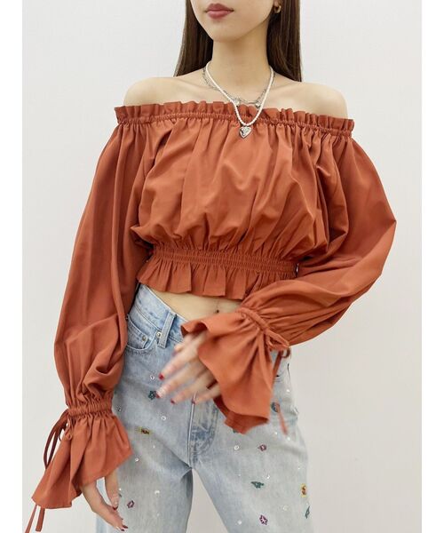 EVRIS(エヴリス)の「コットンオフショルブラウス(シャツ/ブラウス・レディース・ホワイト/ブラウン/ブラック・FREE)」の16枚目の写真