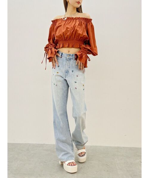 EVRIS（エヴリス）の「コットンオフショルブラウス（シャツ/ブラウス・レディース・ホワイト/ブラウン/ブラック・FREE）」の18枚目の写真