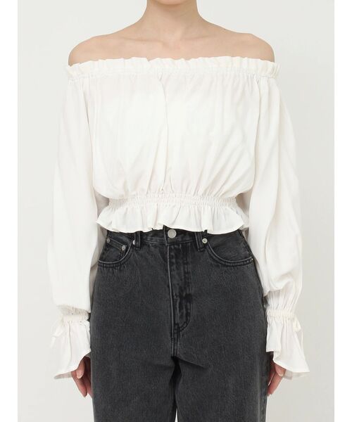 EVRIS（エヴリス）の「コットンオフショルブラウス（シャツ/ブラウス・レディース・ホワイト/ブラウン/ブラック・FREE）」の20枚目の写真