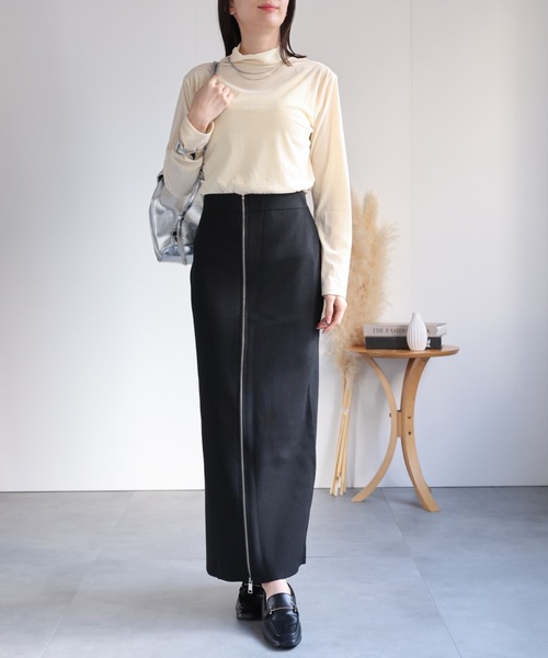 sakishimatokyo(サキシマトーキョー)の「ハイネックベロアトップス/長袖TOPS(Tシャツ/カットソー・レディース・オフホワイト/ブラック/チャコール/ブラウン/ボルドー・FREE)」の17枚目の写真