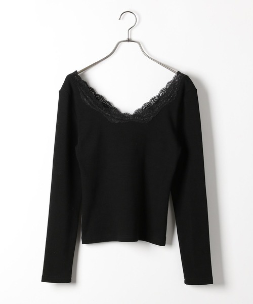 Heather(ヘザー)の「2WAYレースロングスリーブTEE 150146(Tシャツ/カットソー・レディース・ブラック/オフホワイト・FREE)」の22枚目の写真