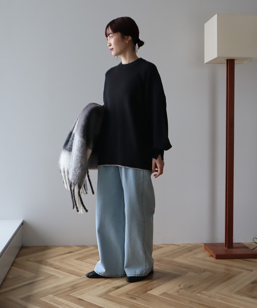 earth music&ecology（アースミュージックアンドエコロジー）の「ボリュームチェックマフラー（マフラー・レディース・ライトブルー/ブラック/ピンク・FREE）」の10枚目の写真