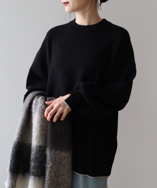 earth music&ecology（アースミュージックアンドエコロジー）の「ボリュームチェックマフラー（マフラー・レディース・ライトブルー/ブラック/ピンク・FREE）」の11枚目の写真