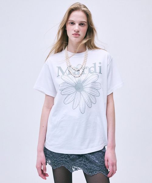 TSHIRT FLOWERMARDI（Tシャツ/カットソー）｜Mardi Mercredi（マルディメクルディ）
